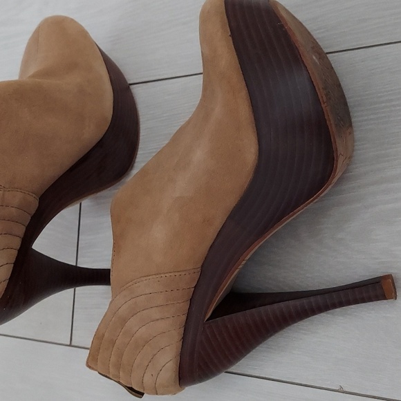 Auri platform high heel boots brown suede 38/8 - Picture 2 of 7